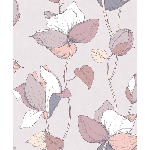 Обои флизелиновые Marburg Flora сиреневые 47474 0,53х10,05 м