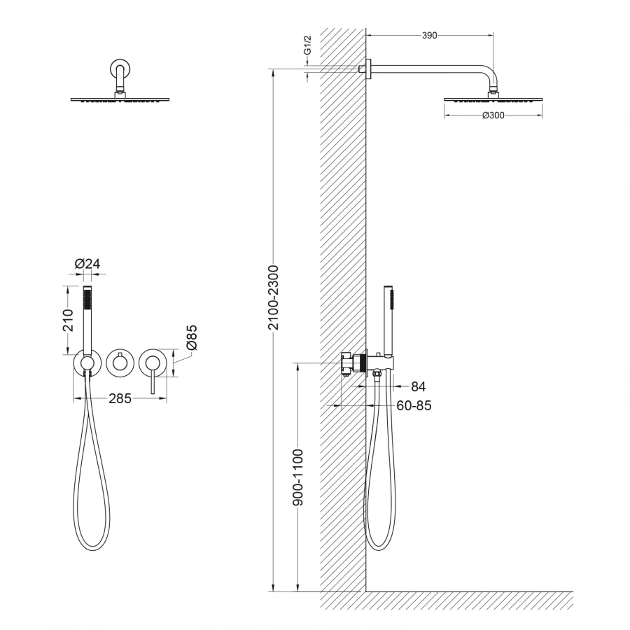 Душевая система Timo Saona встроенная белый матовый SX-2349/16SM