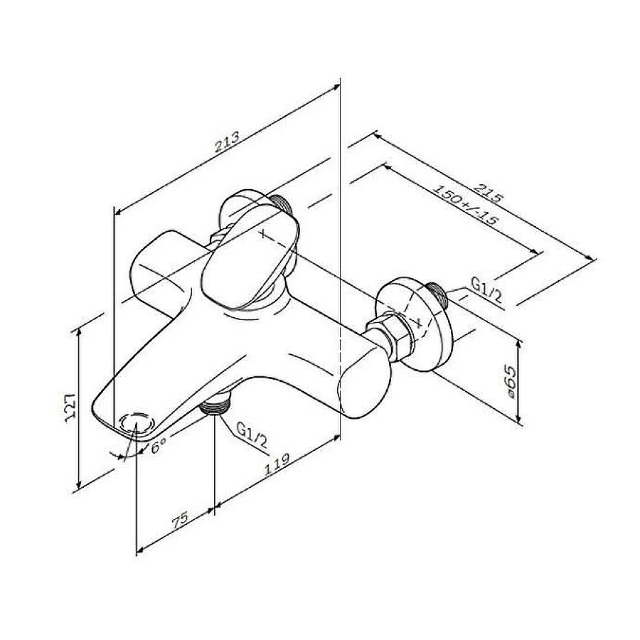 Смеситель для ванны и душа Am Pm Spirit V2.0 F70A10000