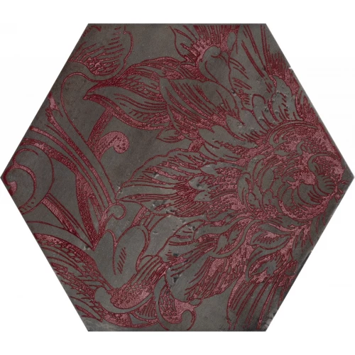 Керамогранит CIR Fuoritono Esagona Fuoridamasco Rosso S/6 1073737 27.7х24 см