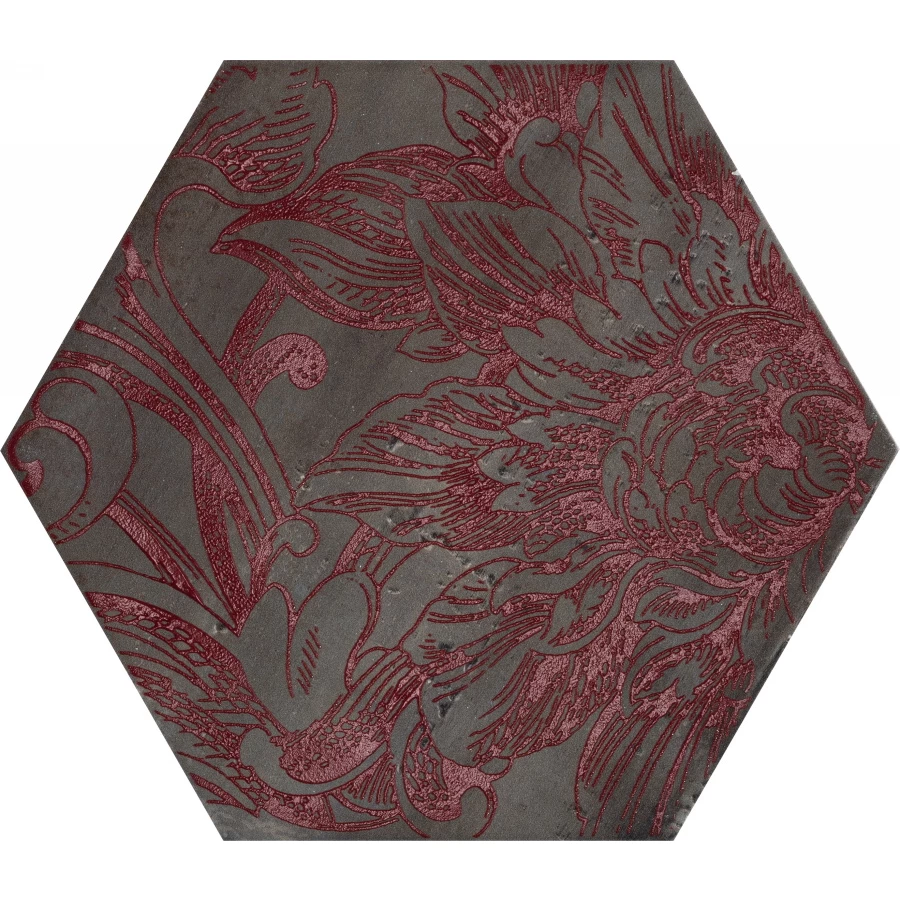 Керамогранит CIR Fuoritono Esagona Fuoridamasco Rosso S/6 1073737 27.7х24 см