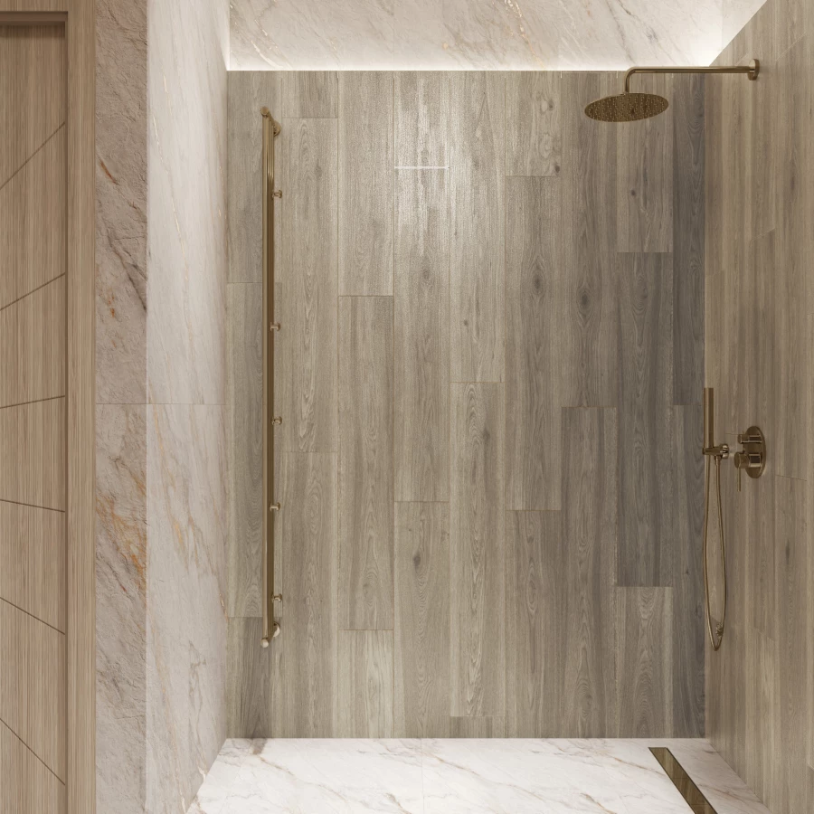 Керамогранит Creanza Mordic Wood Ash матовый бежевый CW-RT15-B 120х20 см