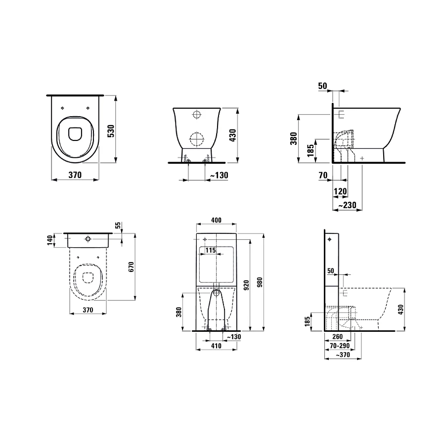 Комплект унитаз напольный с бачком и крышкой Laufen The new classic 8.2385.1+2885.3+9185.1