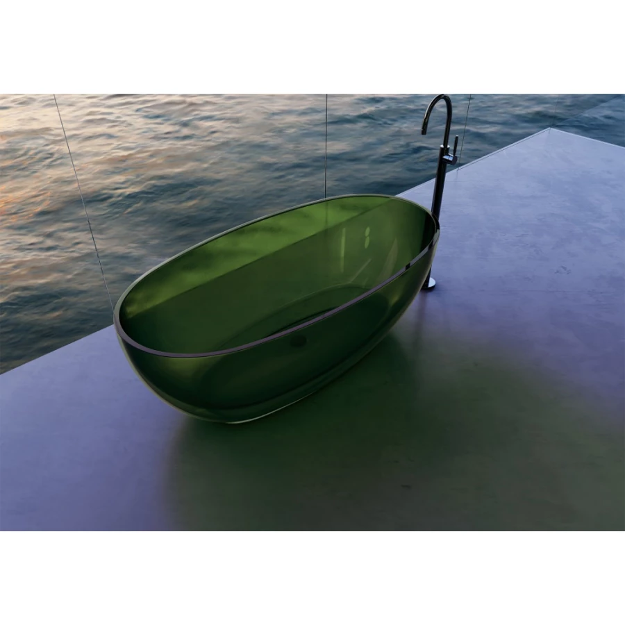 Прозрачная ванна Abber Kristall зеленая AT9703Emerald 170х75 см