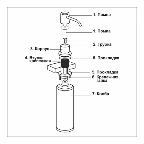 Дозатор MixLine ML-D01 для жидкого моющего средства 541459