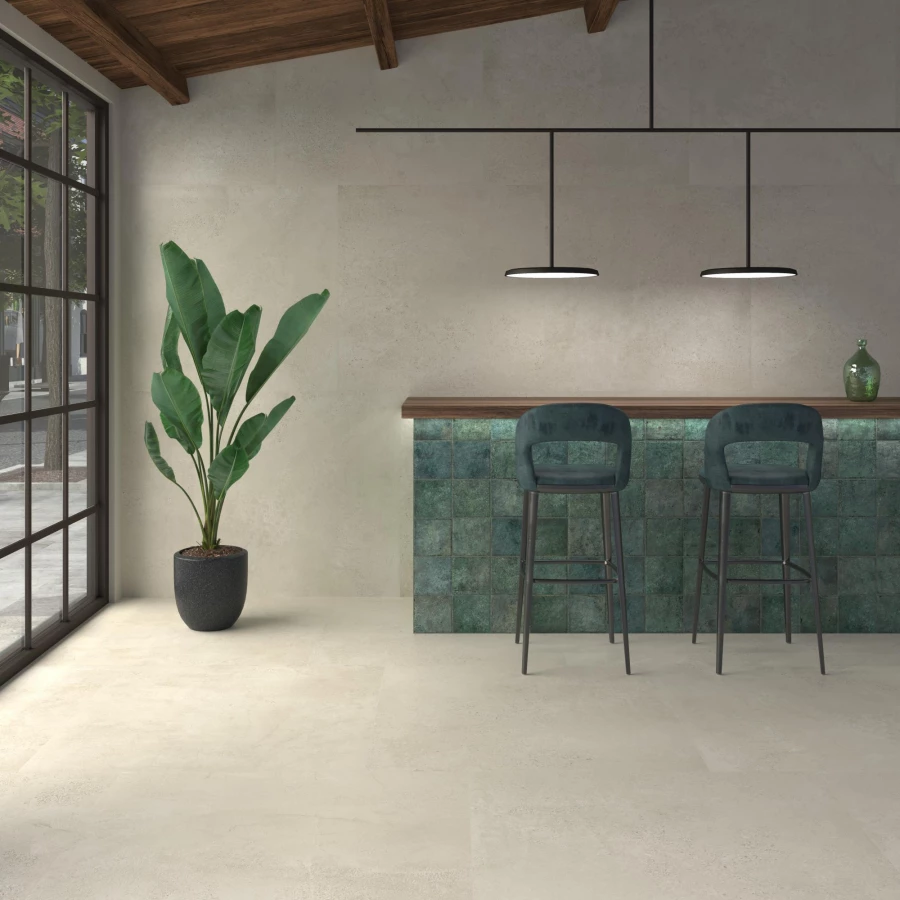 Керамогранит Dune Ceramica Zement Ivory матовый слоновая кость 188907 90х90 см