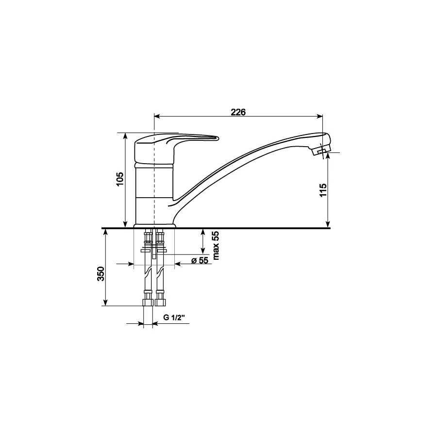 Смеситель для кухонной мойки MixLine ML-GS03 533171 графит
