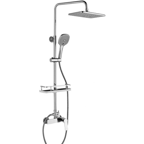 Смеситель Rossinka RS27-45 для душа с регулируемой высотой штанги и лейкой "Тропический дождь" хром