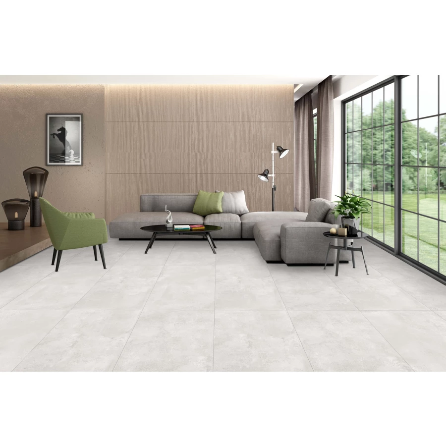 Керамогранит Realistik Pluto White Sugar Polished светло-серый 120x60 см