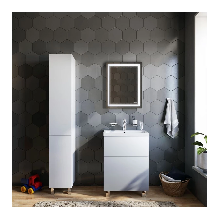 Зеркало Am Pm Gem с LED-подсветкой по периметру M91AMOX0551WG 55 см