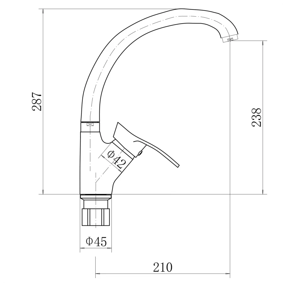 Смеситель для кухни Fashun хром A4028