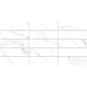 Плитка настенная ALMA Ceramica Bronks рельефная матовая белая TWA3060BRK17 60х30 см