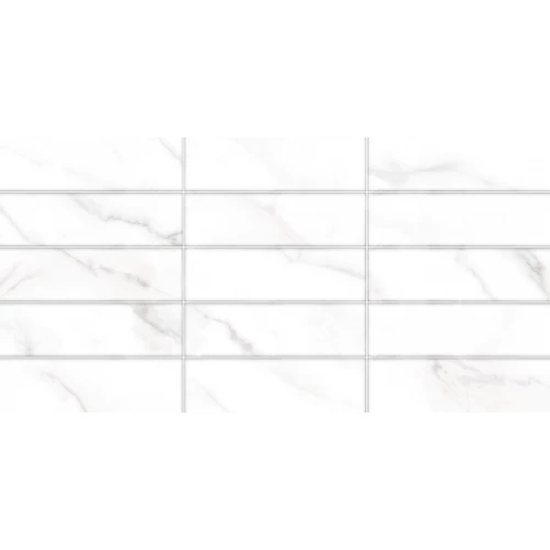 Плитка настенная ALMA Ceramica Bronks рельефная матовая белая TWA3060BRK17 60х30 см