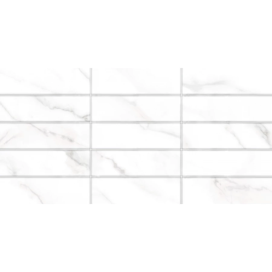 Плитка настенная ALMA Ceramica Bronks рельефная матовая белая TWA3060BRK17 60х30 см