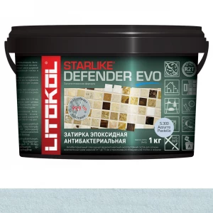 Затирка Litokol Starlike Defender EVO антибактериальная эпоксидная S.300 Azzurro Pastello L0485730002 1 кг