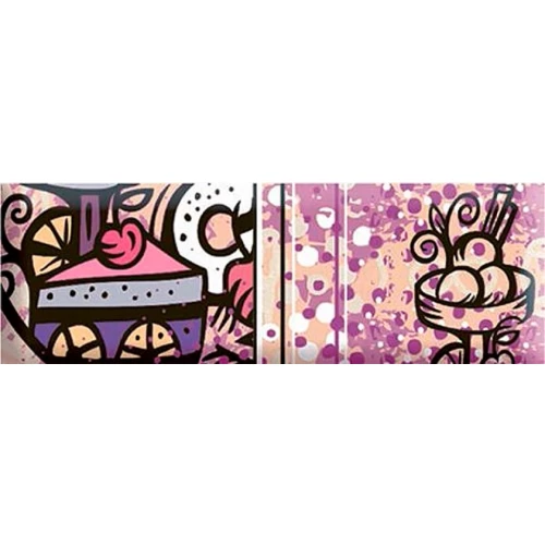 Плитка настенная Absolut Keramika Monocolor Decor Ice Cream 03 C глянцевая розовая AK1136 30х10 см