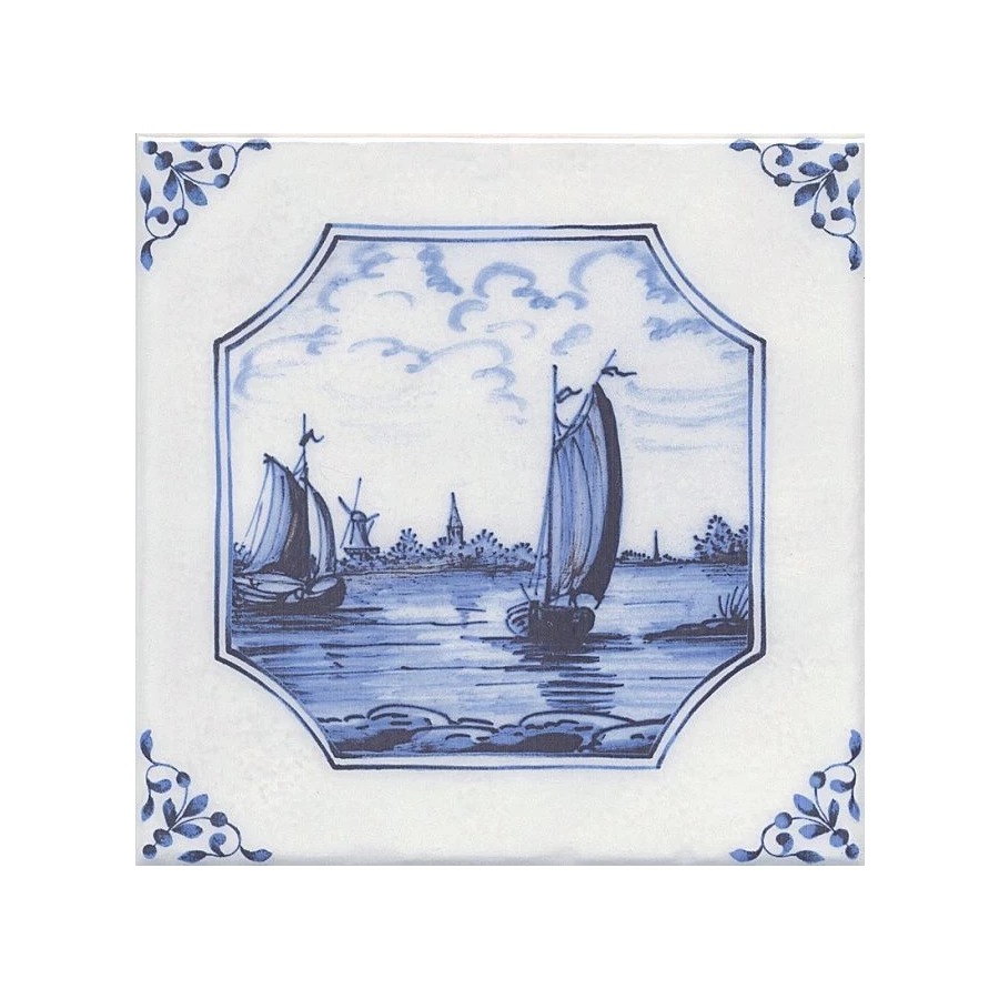 Декор Kerama Marazzi Английский Делфт Корабли многоцветный 20х20
