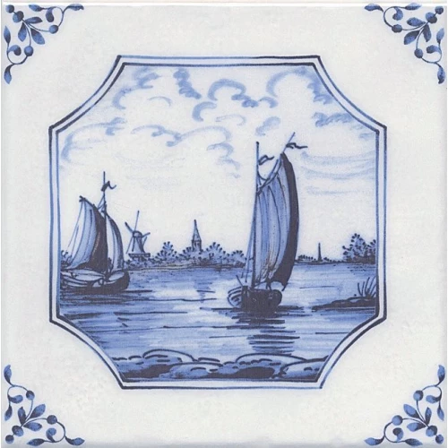 Декор Kerama Marazzi Английский Делфт Корабли многоцветный 20х20