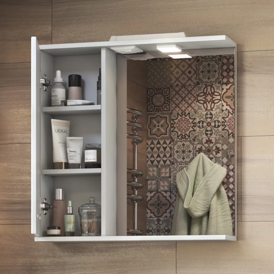 Зеркало шкаф Vigo Diana 700 навесной левый со спотом z.DIA.70.L.El 70x70 см