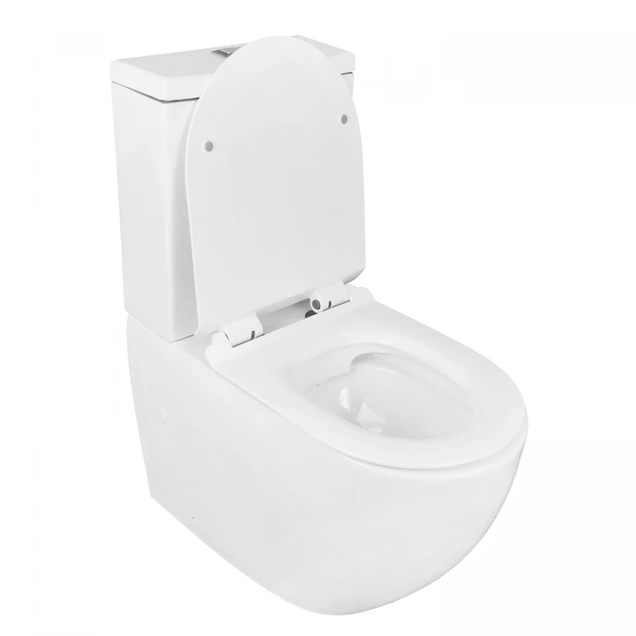 Унитаз напольный Azario Corsa безободковый с бачком и сиденьем микролифт AZ-2062S 63x38x83 см