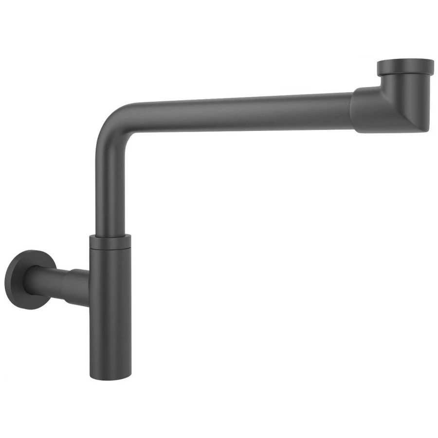 Металлический сифон для раковины Wellsee Drainage System 182125000, цвет черный матовый