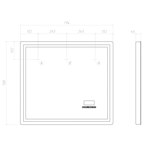 Зеркало Vigo Geometry Media voice 800 048 79.4x70 см