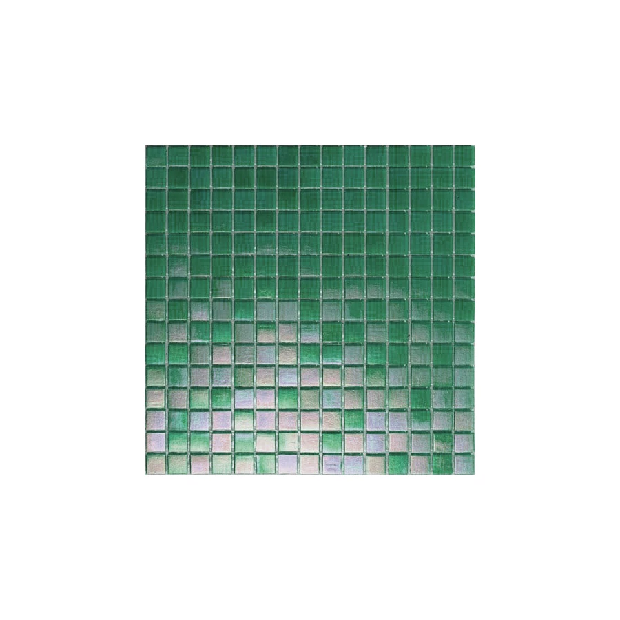 Стеклянная мозаика Rose Mosaic Rainbow сетка 2x2 глянцевая зеленая WA24 32,7х32,7 см