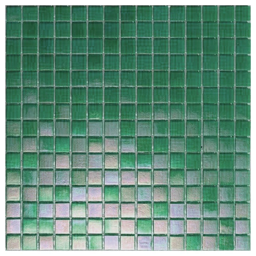 Стеклянная мозаика Rose Mosaic Rainbow сетка 2x2 глянцевая зеленая WA24 32,7х32,7 см