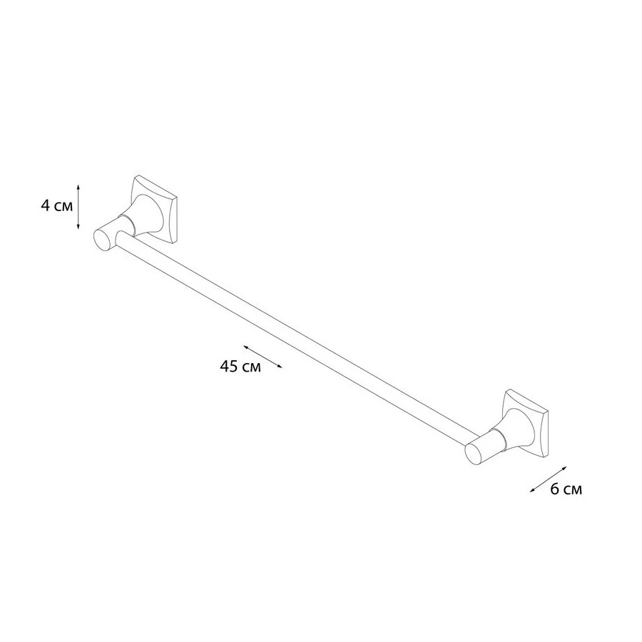 Полотенцедержатель трубчатый Grampus Ocean GR-2001 45,5х4,5 см
