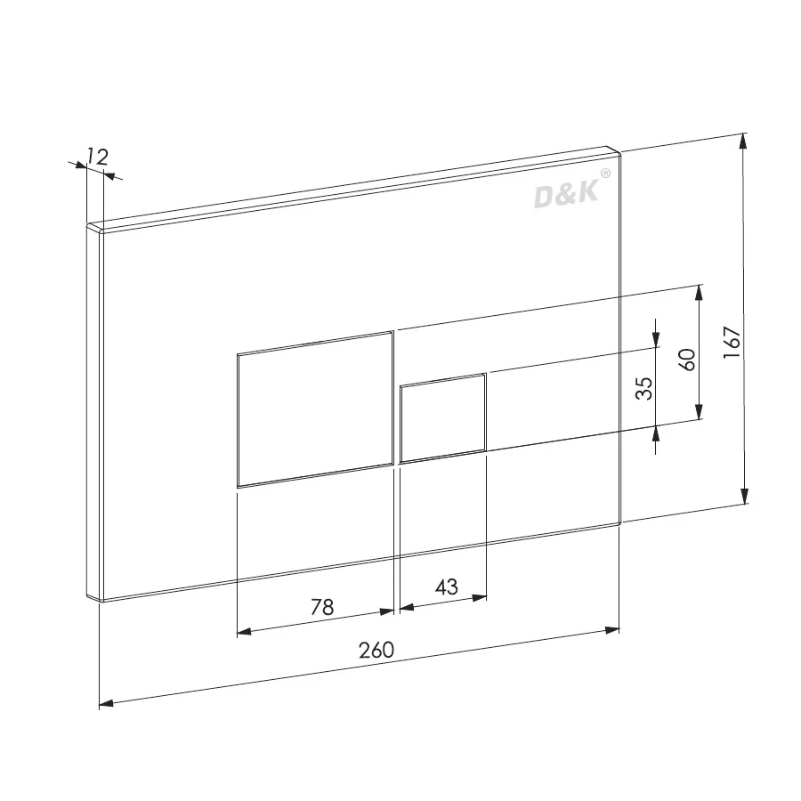 Клавиша смыва D&K Quadro DB1519025