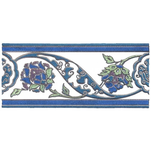 Плитка настенная Kerama Marazzi Альба Бордюр глянцевый синий HGD/A220/1146T 9,9х4,4 см