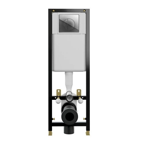 Инсталляция Cersanit Black для унитаза с кнопкой leon in-black-cg-w