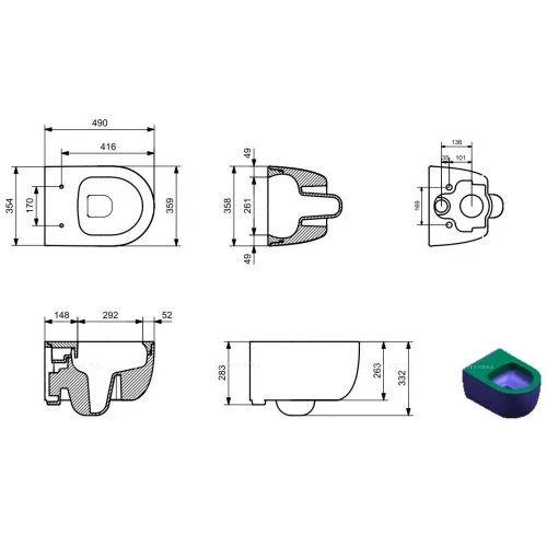 Унитаз подвесной Bocchi Parma V-Tondo матовый коричневый 1417-025-0129