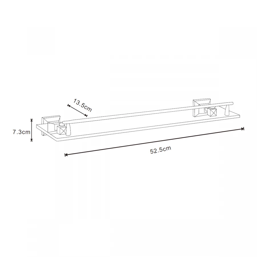 Полка Azario Altre стеклянная черный матовый AZ96003B
