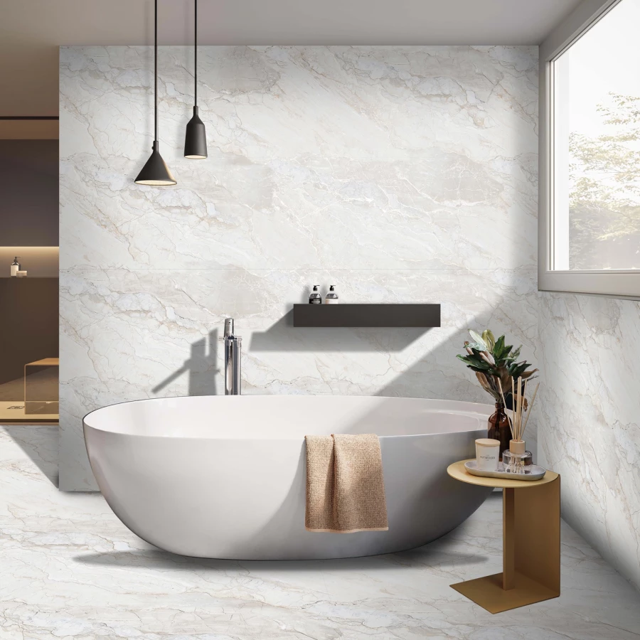 Керамогранит Realistik RS Gravel White Carving белый 120х60 см