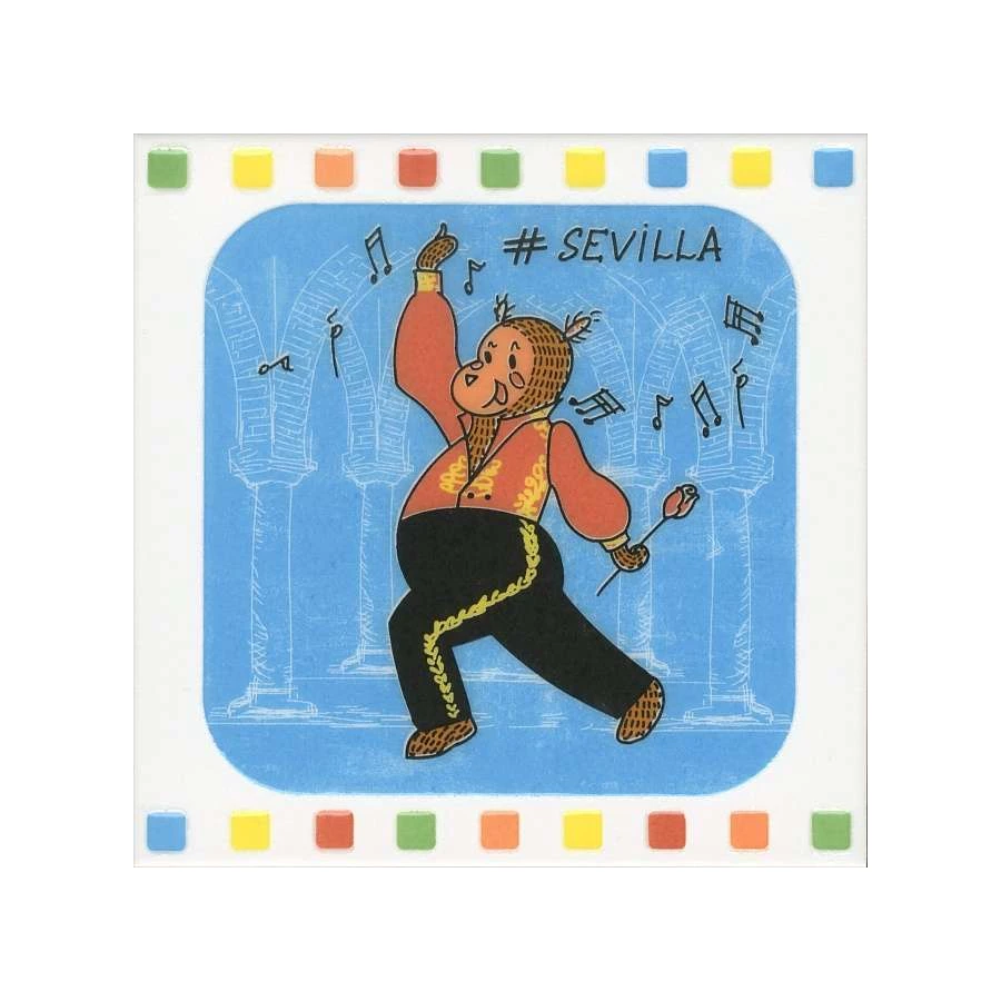 Плитка настенная Kerama Marazzi Большое путешествие Декор Seville глянцевый голубой NT/A266/5009 20х20 см