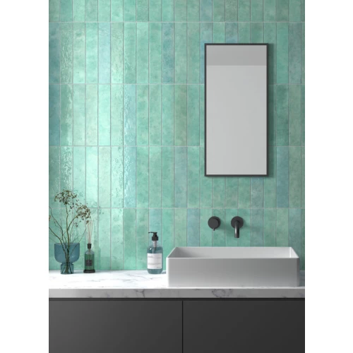 Плитка настенная Equipe Menorca Aqua глазурованная глянцевая голубая 31629 32,8x6,5 см