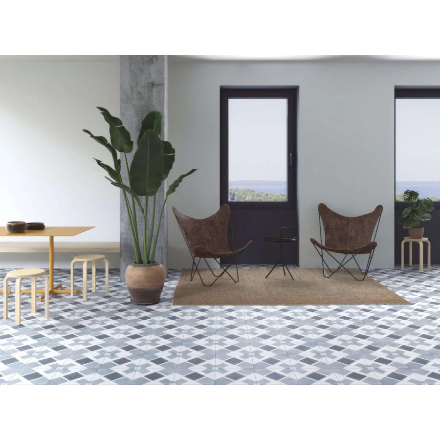 Керамогранит Harmony Peronda Havana White Cross серо-черный 3386037270 22,3x22,3 см