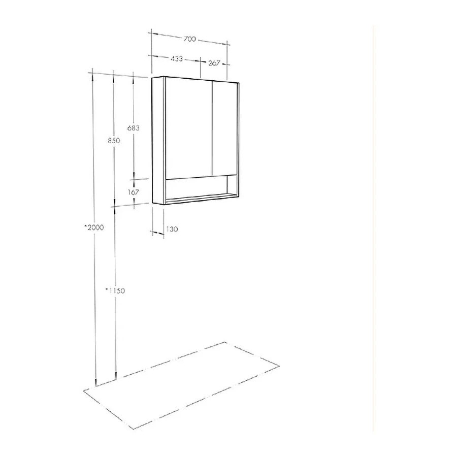 Зеркальный шкаф Aquaton Сканди 70 белый 1A252202SD010 70x85 см