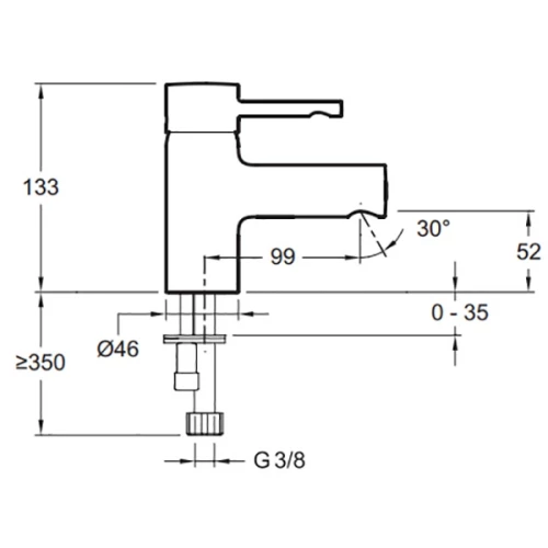 Смеситель для раковины Jacob Delafon Cuff без донного клапана E98297-CP