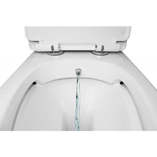 Унитаз-моноблок с функцией биде Azario Sente напольный безободковый горизонтальный слив сиденье дюропласт микролифт AZ-8614B 37.5х66.5х78.5 см