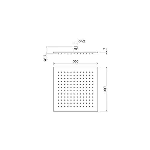 Квадратный верхний душ Aquatek AQ2078CR 300*300*7 мм