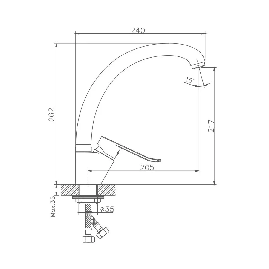 Смеситель для кухни Haiba HB41556-2