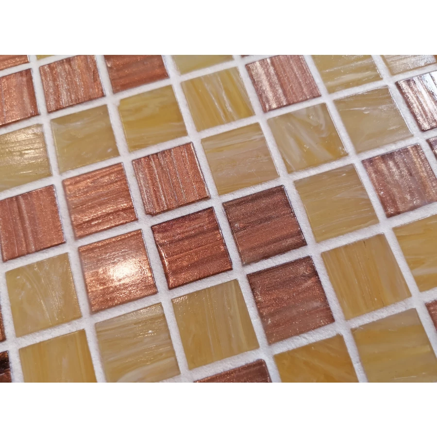 Стеклянная мозаика Caramelle Mosaic de Montespan жёлто-коричневый 32,7x32,7 см