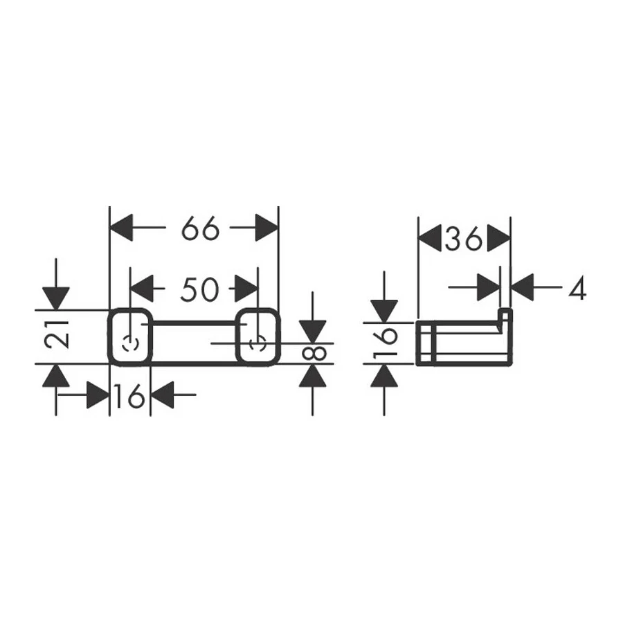 Двойной крючок AddStoris Hansgrohe шлифованная бронза 41755140