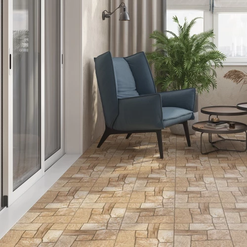 Керамический гранит Cersanit Exterio A16433 бежевый рельеф 1,154 м2 17253 29,8х29,8