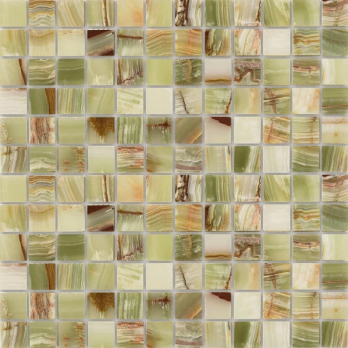 Мозаика из натурального камня Caramelle Mosaic Onice Jade Verde POL зеленый 29,8x29,8 см