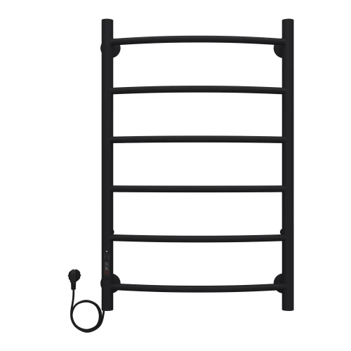 Полотенцесушитель электрический Azario Verona 6 секций тен слева черный AZ04758B 50x80 см