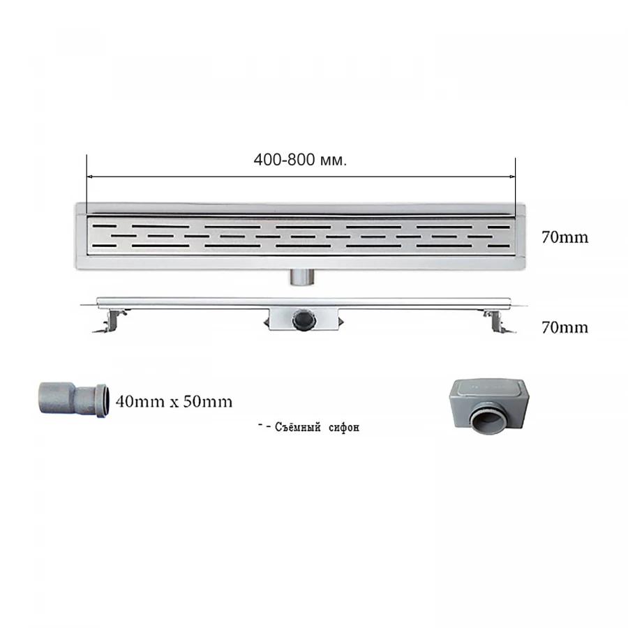 Душевой лоток Azario металлическая перфорированная решетка AZT2FT01600 60 см