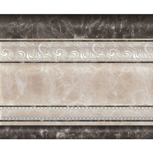 Плитка настенная Navarti Siena Zocalo Crema Noce глянцевая бежево-коричневая 25х20 см